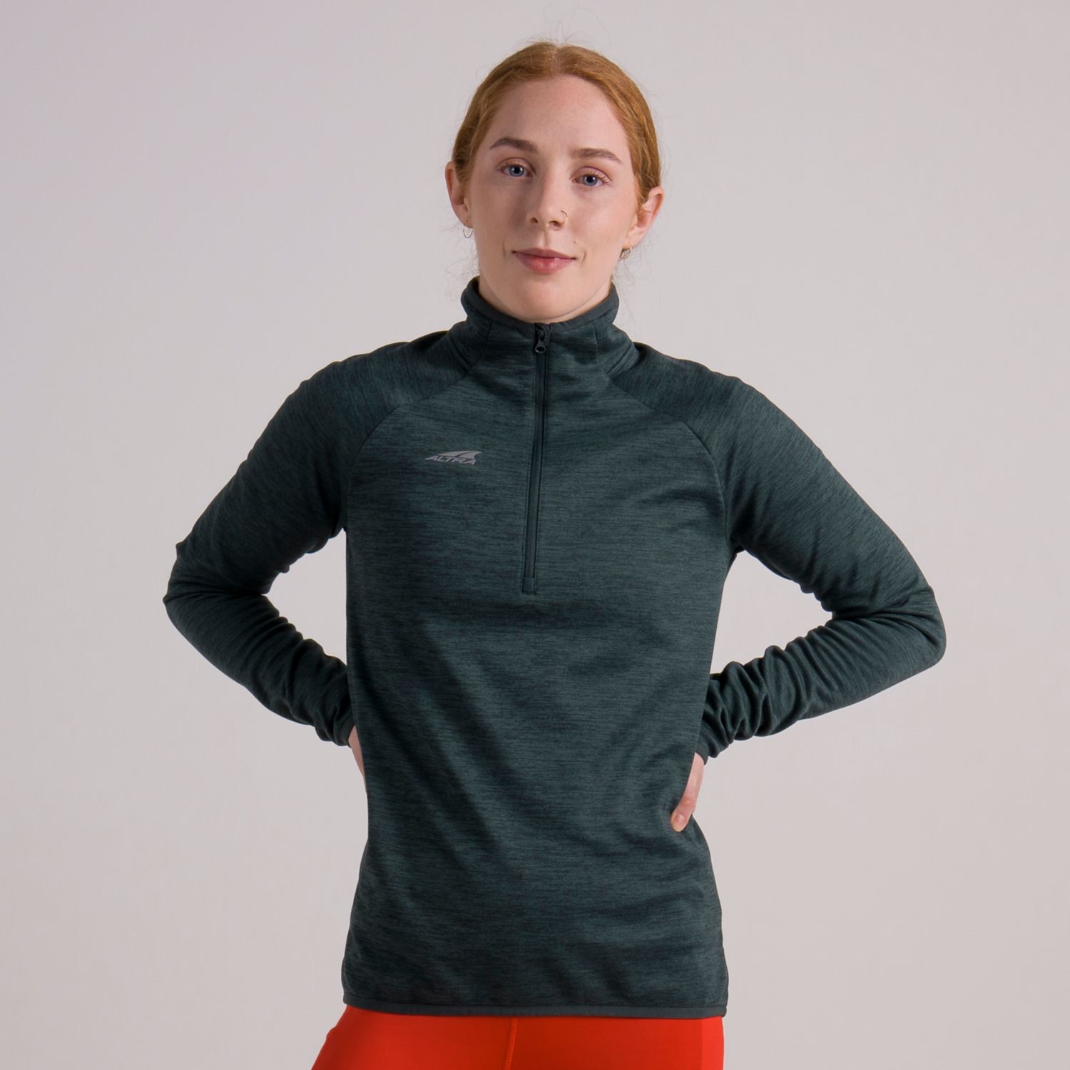 Pullover Altra Core 1/2 Zip Mujer Verde Oscuro | España-80169549