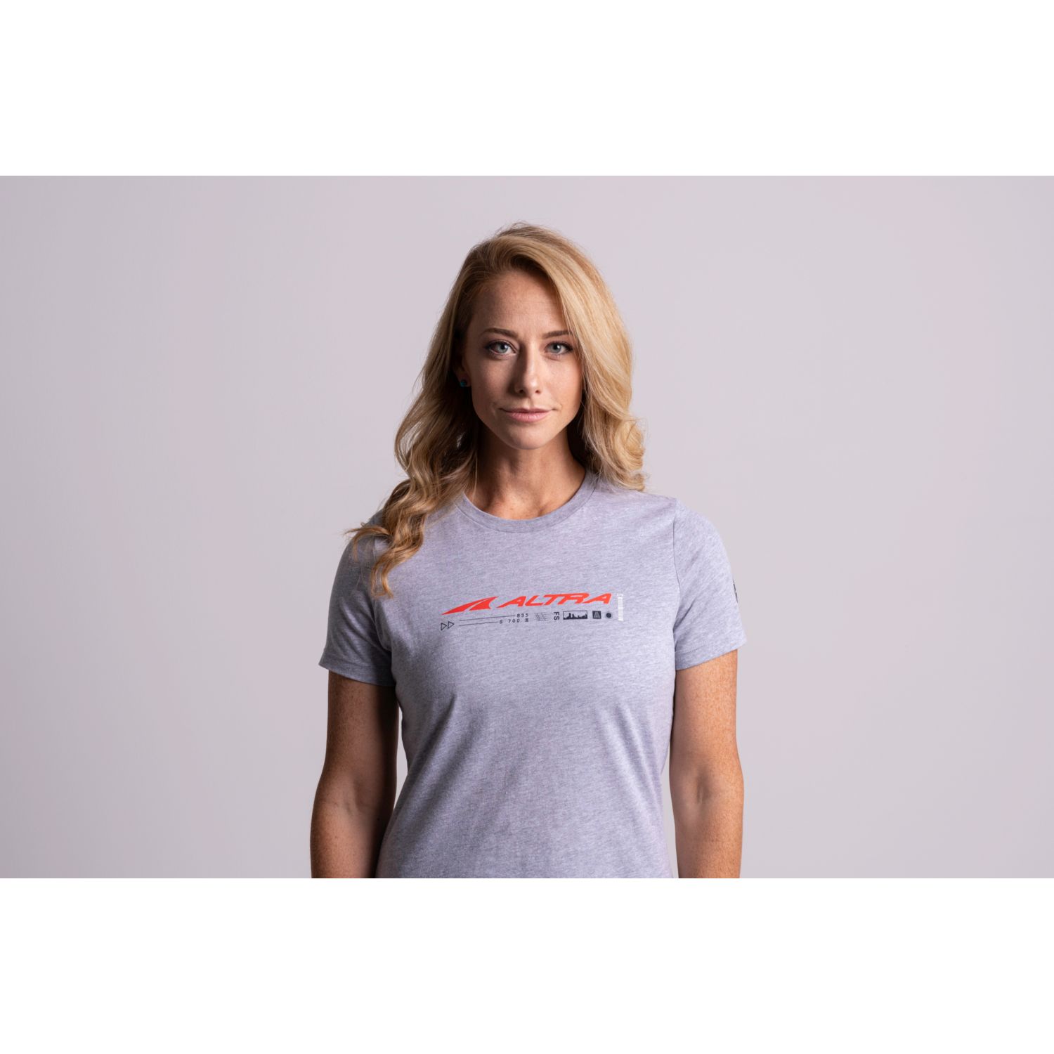 Camiseta Altra Classic Mujer Gris Claro Rojas | España-54683099